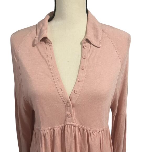 Free People Best Girl Tunic Tiered High Low Ruffles Keyhole Back Dress Sz S Boho - Picture 3 of 6